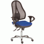 TOPSTAR SIÈGE DE BUREAU OPEN POINT DELUXE - MAILLE FILET - DOSSIER NOIR - ASSISE BLEU