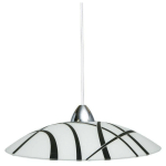 LAMPE À SUSPENSION EN VERRE NOIR ET BLANC 50 CM