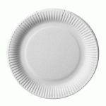 100 ASSIETTES PAPSTAR, CARTON « PURE » RONDES Ø 23 CM BLANC EXTRA SOLIDES