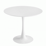 VENTEMEUBLESONLINE - TABLE RONDE IBIZA WHITE Ø90 CM FFFFFF - #FFFFFF