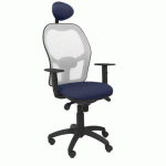 CHAISE JORQUERA EN MAILLE GRISE AVEC APPUI-TÊTE FIXE ET ASSISE BALI - AZUL MARINO