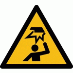 PICTOGRAMME DE DANGER ISO EN 7010 - OBSTACLE EN HAUTEUR - W020  - VINYLE SOUPLE AUTOCOLLANT - 100 - LOT DE 4