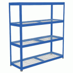 RAYONNAGE RAPID 1 1980X1525X455 4 TAB GRILLAGÉE BLEU