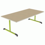 TABLE BANDANA 160X80 T2 DL STR POLY. HÊTRE MIEL BEIG/VERT AC - MOBIDECOR