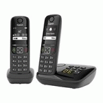 PACK DUO TÉLÉPHONE RÉPONDEUR SANS FIL GIGASET AS690A - NOIR