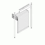 RAIL DE GUIDAGE POUR PLACARD DE CUISINE À VOLET ROULANT C BOX - LG900 H1500 REHAU