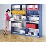 RAYONNAGE DE BUREAU ÉLÉMENT SUIVANT 200X96 CM GRIS CLAIR FOND MÉTAL