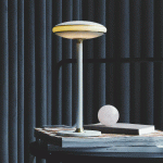 SHADE LIGHTS SHADE ØS1 LAMPE À POSER LED LAITON, SOCLE BLANC
