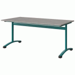 TABLE MALIBU 160X80 T5 DL STRA ABS BÉTON F186/BLEU 5018