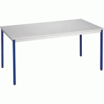 TABLE UNIVERSALIS RECTANGLE 180X80 PLT. GRIS PIED 5010 BLEU