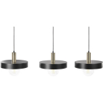 LAMPE SUSPENSION MODERNE 3 LUMIÈRES EN MÉTAL FINITION MATE NOIR ET OR HARENA - NOIR