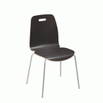 LOT DE 2 - CHAISE BOIS VILMA - PIÈTEMENT MÉTAL - WENGUÉ