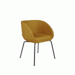 CHAISE JULA JAUNE PIEDS MÉTAL NOIRS