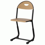 CHAISE MALIBU AST RÉG. T3/T5 ASS/DOS HÊTRE - ACIER NOIR 9005 - MANUTAN EXPERT