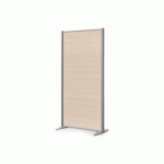 CLOISON DE SÉPARATION PLEINE B-ZEN - L 81 X H 160 CM - BOIS ANTIBACTÉRIEN CHÊNE CLAIR- PIED FIXE COULEUR ALUMINIUM