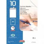 GPV PAQUET DE 10 POCHETTES VELIN BLANC FOND GRIS 90G AUTO-ADHÉSIVES 229 X 324MM 6289
