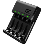 GREEN CELL - VITALCHARGER CHARGEUR DE BATTERIE AVEC MICRO USB ET USB-C POUR PILES NI-MH AA/AAA/R6/R03 MIGNON SYSTÈME DE CHARGE 4 CANAUX – CHARGE À