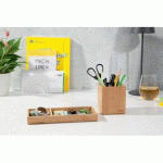 LOT DE 2 - POT À CRAYONS EYESTYLE, EN BAMBOU, CARRÉ