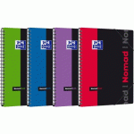 LOT DE 5 - CAHIER OXFORD ETUDIANTS NOMADBOOK A4+ LIGNÉ 7MM 160 PAGES RELIURE SPIRALE COUVERTURE POLYPRO COLORIS ASSORTIS