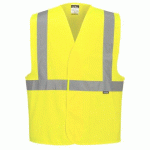 LOT DE 8 - PORTWEST C472 GILET À BANDES ET À BRETELLES HI-VIS JAUNE - TAILLE S/M