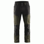 PANTALON DE TRAVAIL SERVICES STRETCH VERT OLIVE/NOIR TAILLE 40C - BLAKLADER