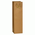 SAC BOUTEILLE MAGNUM KRAFT BRUN POIGNÉES CORDELIÈRES - 10 SACS