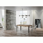 TABLE KARAMAY EXTENSIBLE DESSUS CHÊNE NATURE 90X130 ALLONGÉE 234 CADRE ANTHRACITE