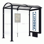 ABRI BUS VOÛTE 2.50 M CAISSON 1 BARDAGE LAT. NOIR 9005 - PROCITY