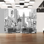 PAPIER PEINT DANS LES RUES DE NEW YORK - 400 X 309 CM - NOIR ET BLANC