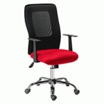 FAUTEUIL DE BUREAU ASSISE TISSU DOSSIER MAILLE NET MESH ROUGE