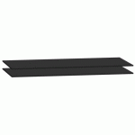 JEU DE 2 TABLETTES NOIRES POUR ARMOIRES MÉTALLIQUES À PORTES COULISSANTES GRAND VOLUME-JUMBO L 180 X P 45 CM