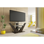 MEUBLE TV DESIGN AVEC LEDS 140 X 53,5 X 65 CM - MARRON - MARRON