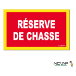 NOVAP - PANNEAU RÉSERVE DE CHASSE - HAUTE VISIBILITÉ - 330X200MM - 4091662