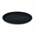 PLATEAU À CAFÉ OVALE EN POLYPROPYLÈNE NOIR, 29,0 CM X 22 CM