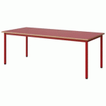 TABLE MALIBU 180X80 T4 4P STRA ALAISÉ ROUGE U321/ROUGE 3020
