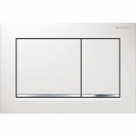 PLAQUE DE COMMANDE WC DOUBLE VOLUME - BOUTONS RECTANGULAIRES - OMEGA30 - BLANC GEBERIT