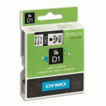 RUBANS D1 DYMO 43613 - RUBAN NOIR/BLANC - 6 MM X 7 M