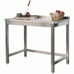 TABLE DE TRAVAIL EN INOX PROFI 1 400 X 700 MM AVEC DOSSERET