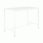 TABLE HAUTE SWAP L160 X H 110 X P 80 CM BLANC PIEDS MÉTAL BLANC