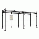 ABRI BUS PROVINCE 5 M 1 BARDAGE LAT. POMMEAU CITY NOIR 9005 - PROCITY