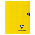 CAHIER PIQUÉ CLAIREFONTAINE MIMESYS 17 X 22 CM GRANDS CARREAUX 96 PAGES JAUNE