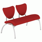 CHAUFFEUSE AINHOA 2 PLACES PIÈTEMENT GRIS TISSU COLORIS ROUGE - MANUTAN COLLECTIVITÉS