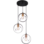 LAMPE SUSPENDUE PLAFOND RÉTRO ANNEAU DESIGN SALON CRISTAL PENDULE LUMIÈRE NOIR