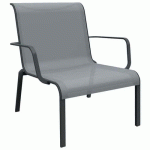 FAUTEUIL LOUNGE CAURO TPEP/ALU - PERLE/GRAPHITE - PROLOISIRS
