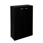 MEUBLE MI-HAUT PORTES BATTANTES PRONTO - L.80 X 35 X H. 120 CM - FINITION NOIR