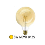 MIIDEX LIGHTING - AMPOULE LED E27 GLOBE 8W COB FILAMENT G125 (DIMMABLE EN OPTION) ® BLANC-CHAUD-2700K - NON-DIMMABLE - GOLDEN