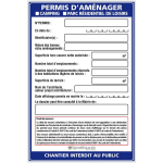SIGNALETIQUE.BIZ FRANCE - PANNEAU PERMIS D'AMÉNAGER CAMPING ET PARC RÉSIDENTIEL + MARQUEUR NOIR (W1034). PANNEAU AKYLUX 80 X 120 CM ANTI UV - SANS