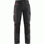 PANTALON DE TRAVAIL SERVICES STRETCH FEMME NOIR/ROUGE TAILLE 48 - BLAKLADER