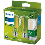 LOT DE 2 AMPOULES LED ULTRA EFFICACES CLASSE ÉNERGÉTIQUE A [BLANC 3000 K – CULOT À VIS EDISON E27] 929003066491 - PHILIPS