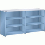 RAYONNAGE UNIVERSEL DOUBLE LISTA H 147,4 X L 204,7 X P 39,5 – RÉSINE SYNTHÉTIQUE BLEU CLAIR RAL 5012